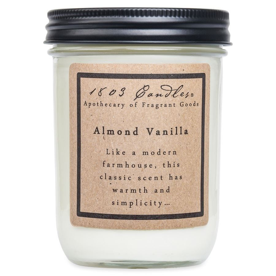 ALMOND VANILLA - 14 OZ SOY JAR CANDLE by 1803 Candles