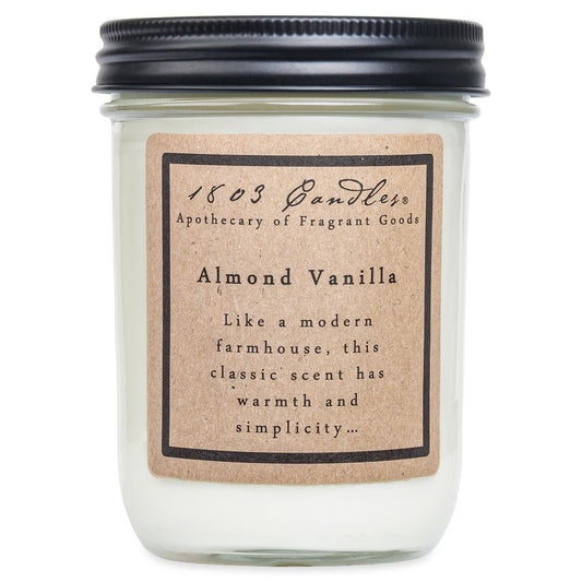 ALMOND VANILLA - 14 OZ SOY JAR CANDLE by 1803 Candles