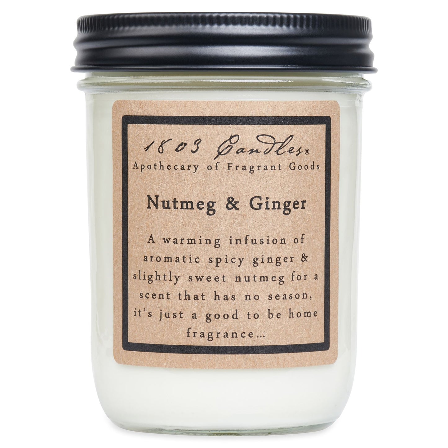 NUTMEG & GINGER - 14 OZ JAR CANDLE by 1803 Candles
