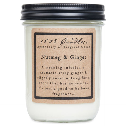 NUTMEG & GINGER - 14 OZ JAR CANDLE by 1803 Candles