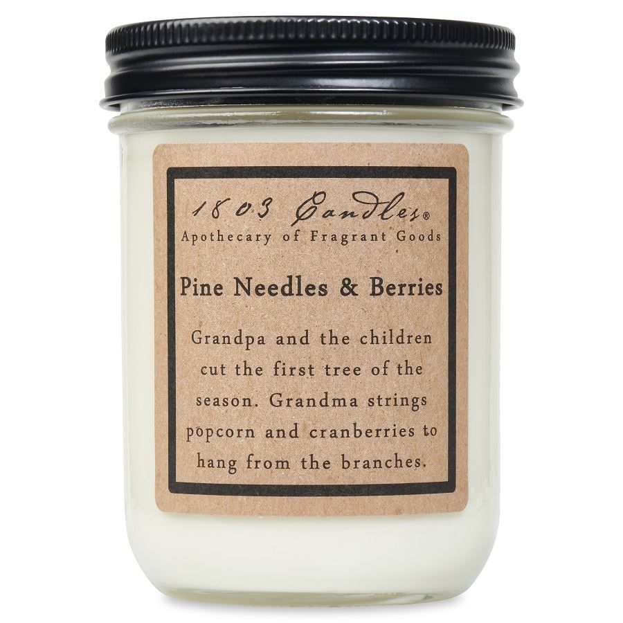 PINE NEEDLES & BERRIES - 14 OZ JAR CANDLE by 1803 Candles