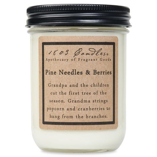 PINE NEEDLES & BERRIES - 14 OZ JAR CANDLE by 1803 Candles