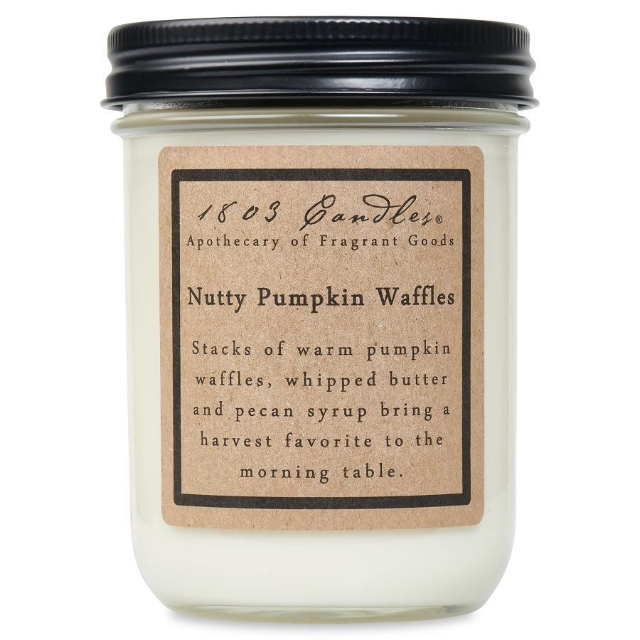 NUTTY PUMPKIN WAFFLES - 14 OZ JAR CANDLE by 1803 Candles