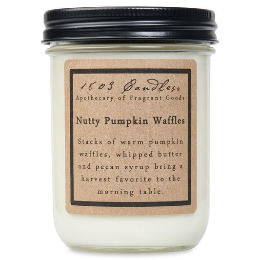 NUTTY PUMPKIN WAFFLES - 14 OZ JAR CANDLE by 1803 Candles