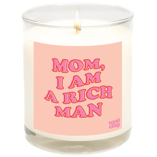Mom I Am A Rich Man Candle 🤍🥥 Santal, Coconut & Birch by West Clay