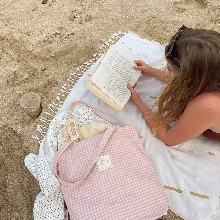 Strawberry Gingham Everyday Tote – by Sun Freckled Studio