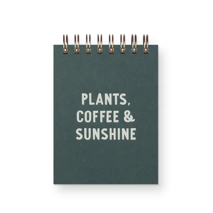Plants, Coffee & Sunshine Mini Jotter Notebook – 3” x 4” | Ruff House Print Shop
