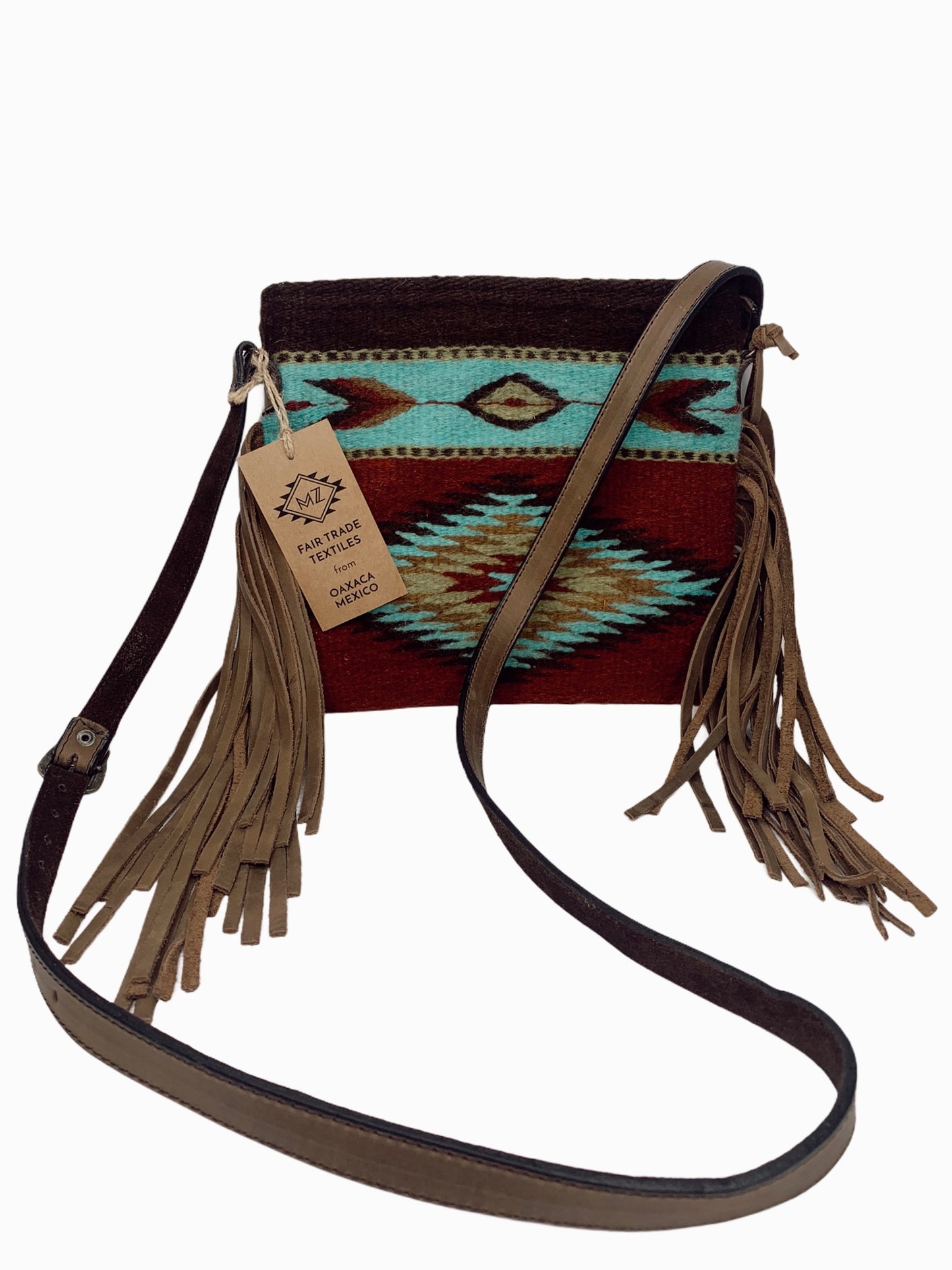 MZ Zapotec Fringe Crossbody – Coloration Pattern