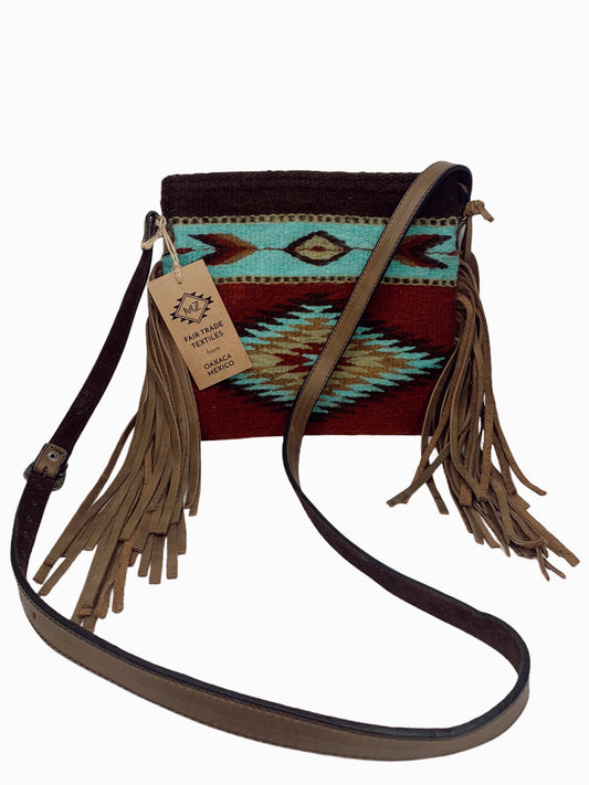 MZ Zapotec Fringe Crossbody – Coloration Pattern