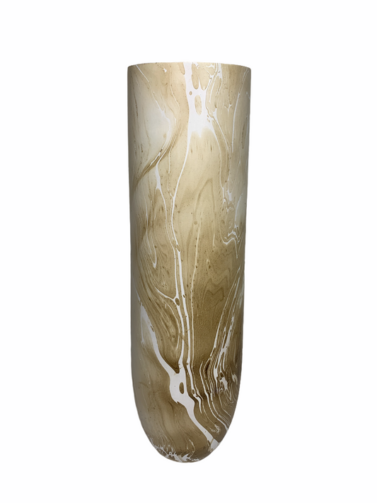 Natural Latte Mango Wood Marbled Vase – Medium