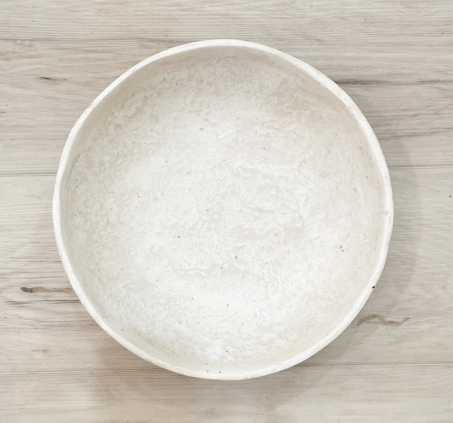 Textured Paper Mache Decorative Bowl – Antique White by Foreside