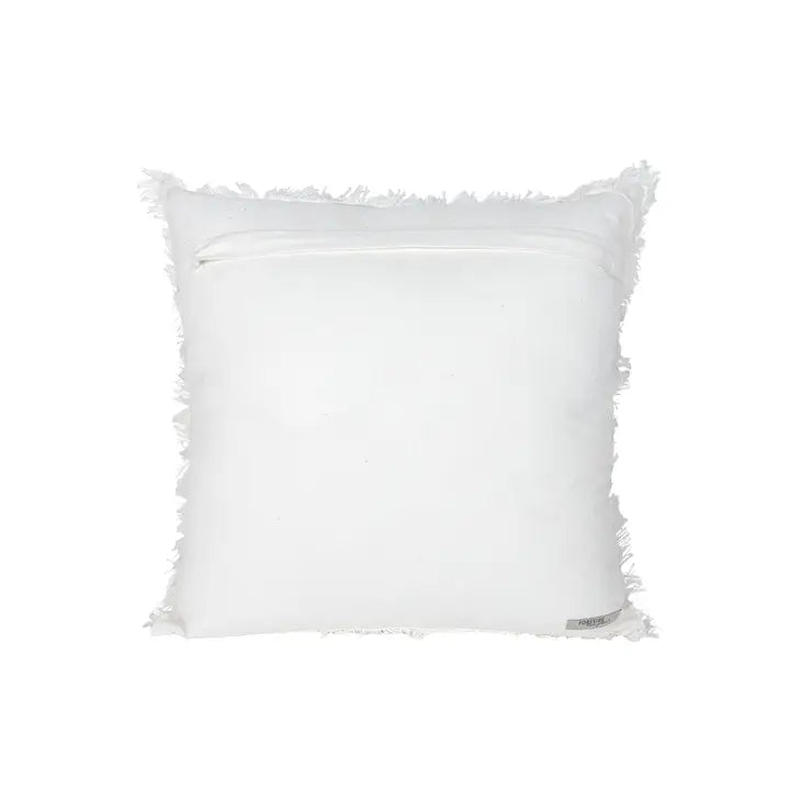Linen Blend Fringe Pillow 18x18 | Foreside Home & Garden