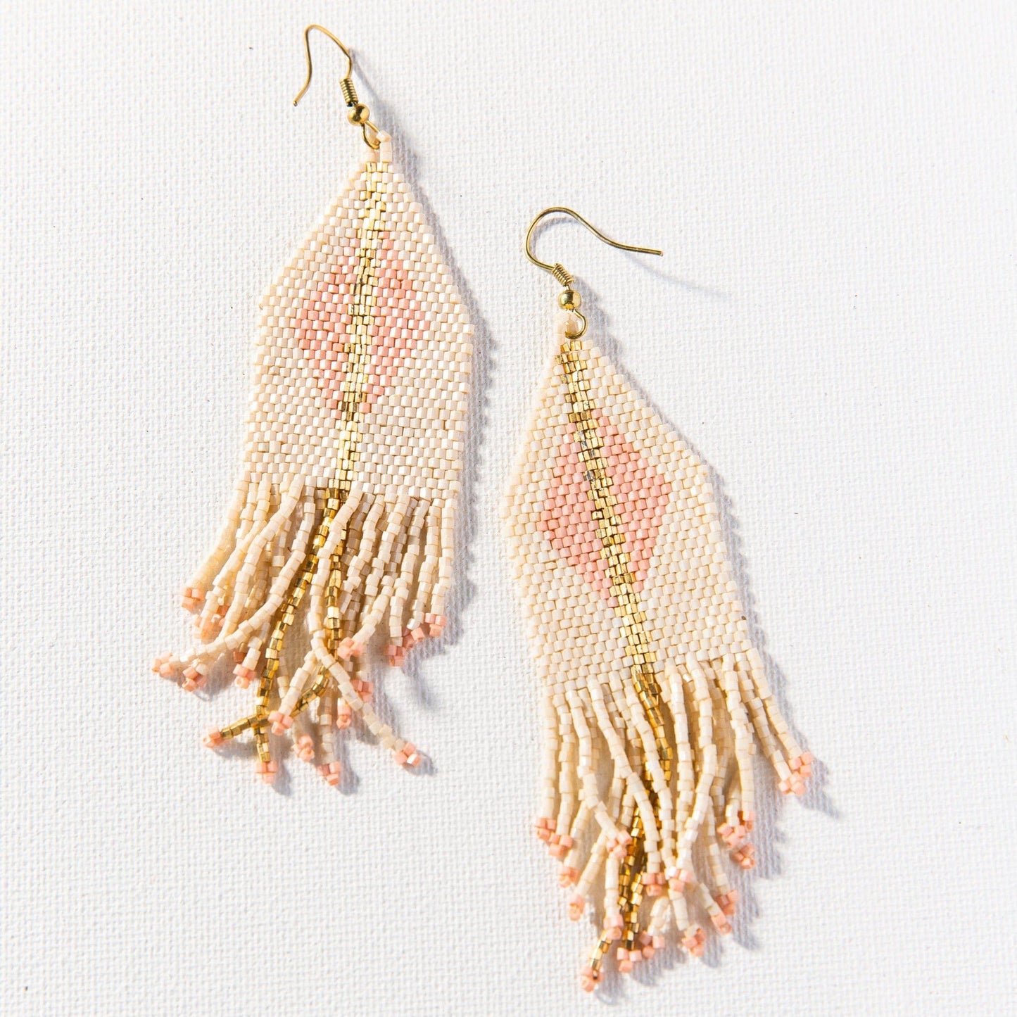 Luxe Beaded Earrings – Blush, Gold & Ivory | Ink + Alloy