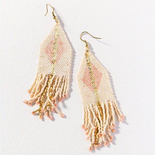 Luxe Beaded Earrings – Blush, Gold & Ivory | Ink + Alloy
