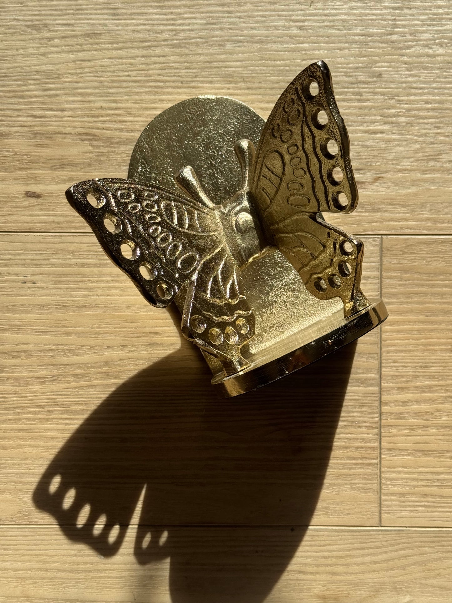 Golden Brass Butterfly Bookend – 6.5” x 4”