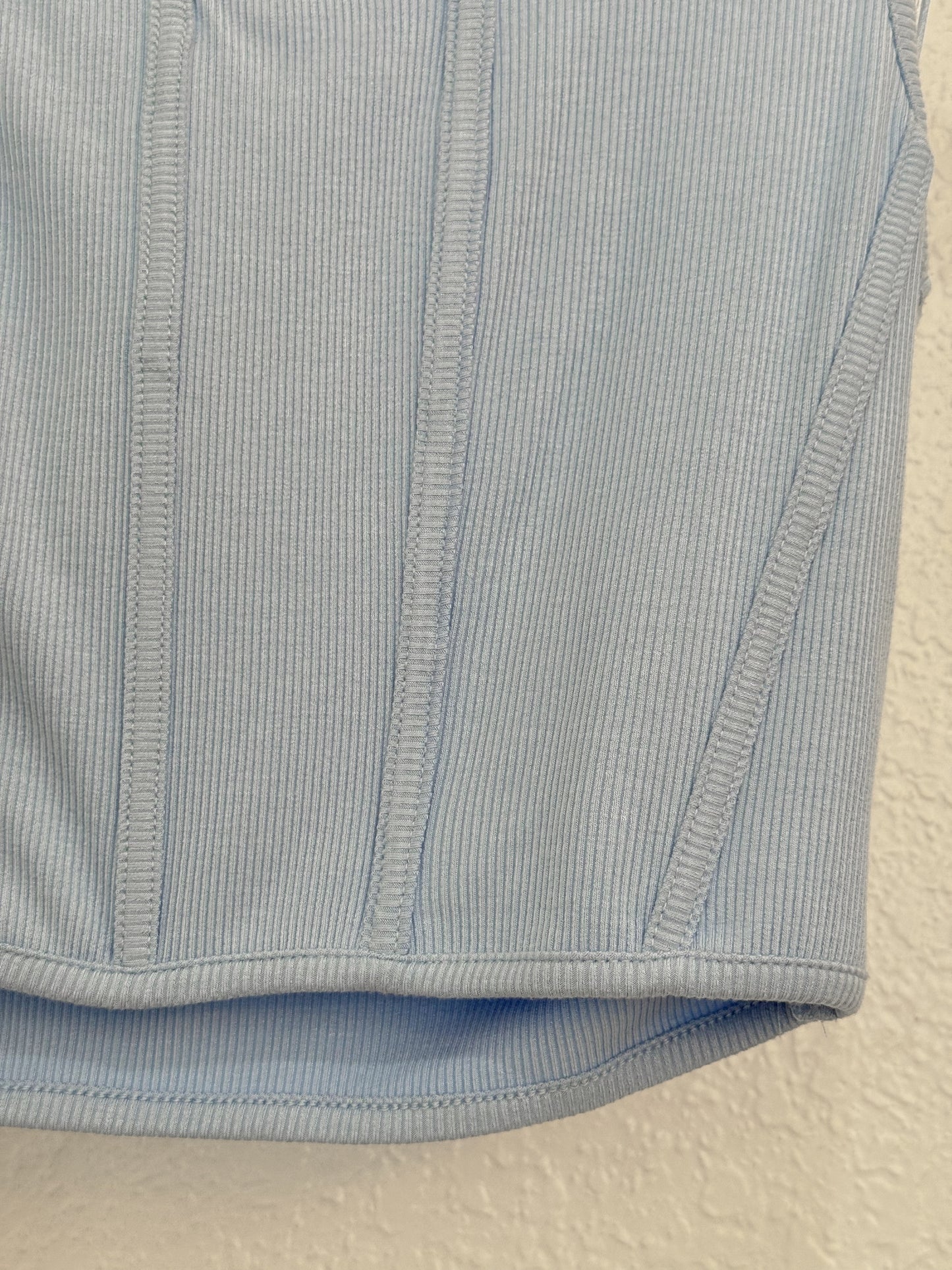 Happily Grey Sky Blue Ribbed Tank – Size M