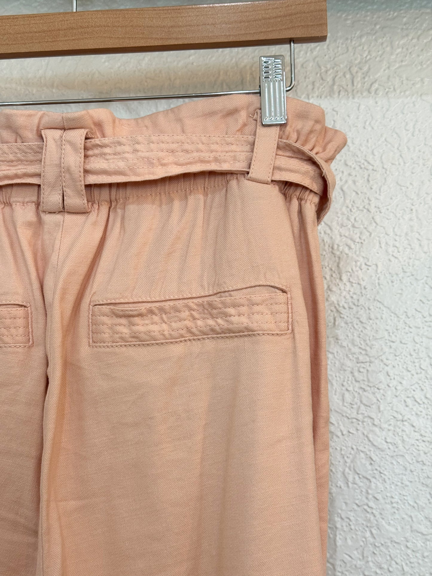 Elevenses by Anthropologie Paperbag Waist Belted Pants – Blush Pink Size Medium