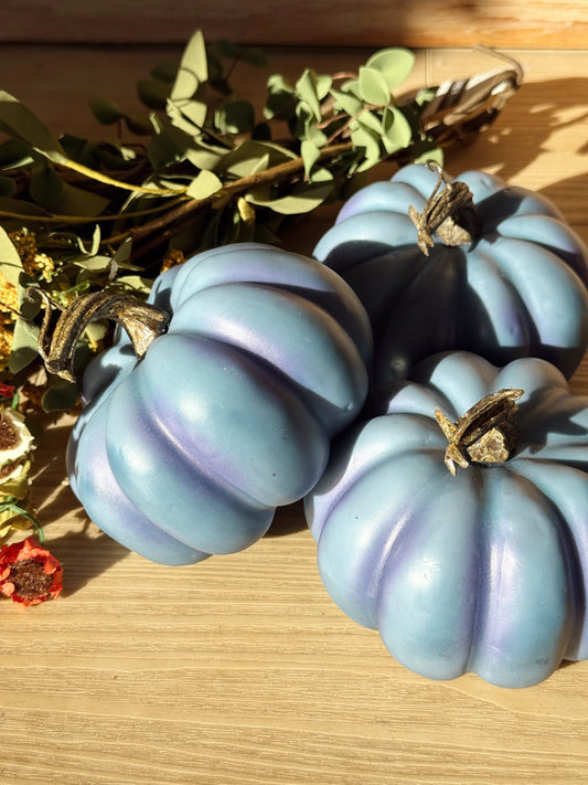Blue Decorative Pumpkin – 5”