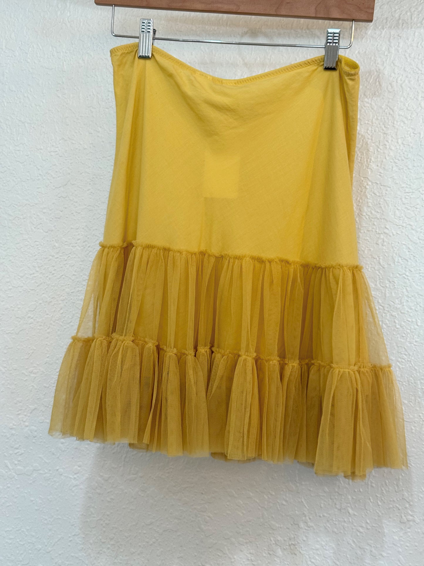 Eloise for Anthropologie Tiered Tulle Skirt – Marigold Yellow Size Small