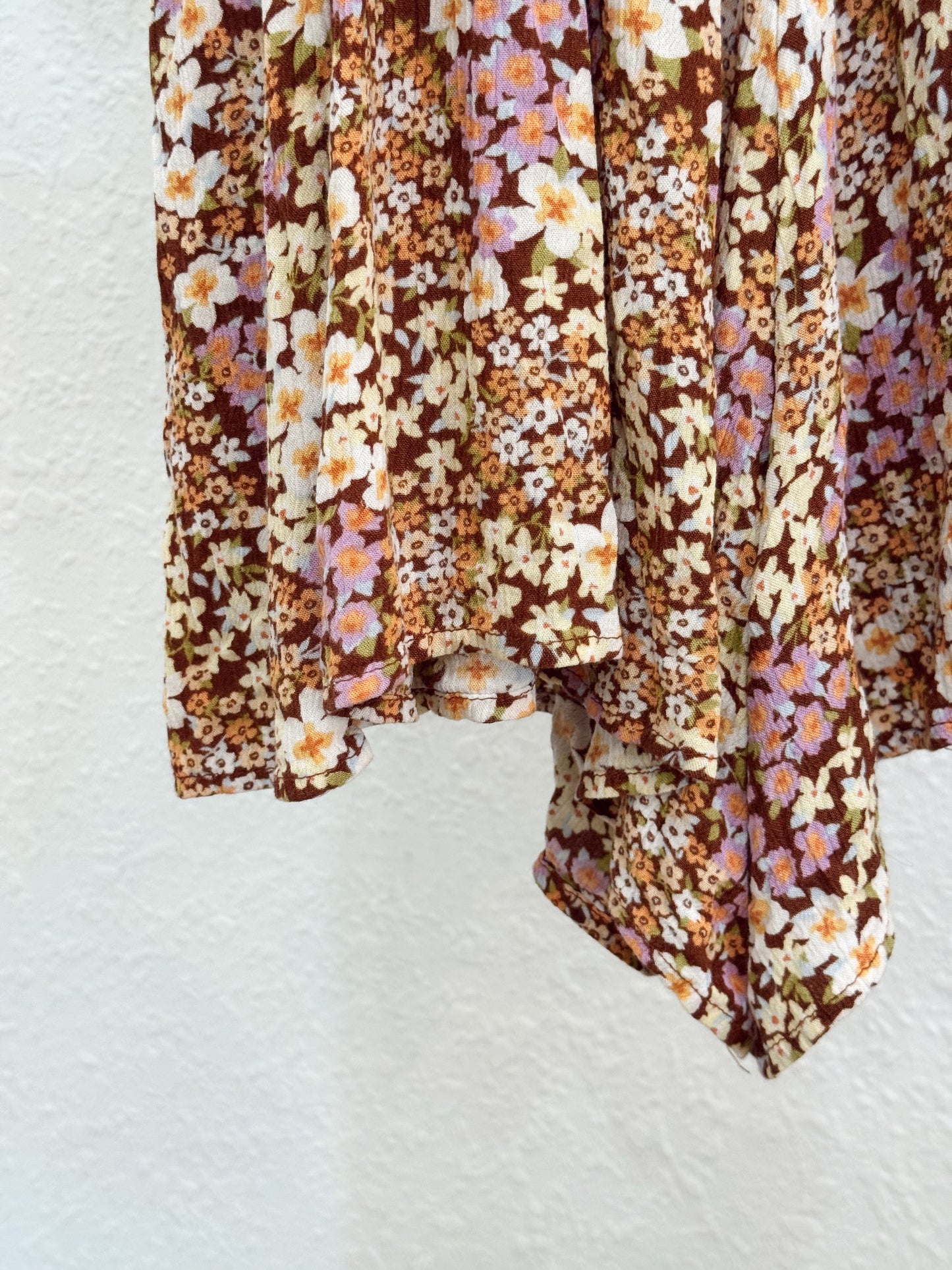 Billabong Floral Boho Babydoll Cami Top – Brown Multi Size Large