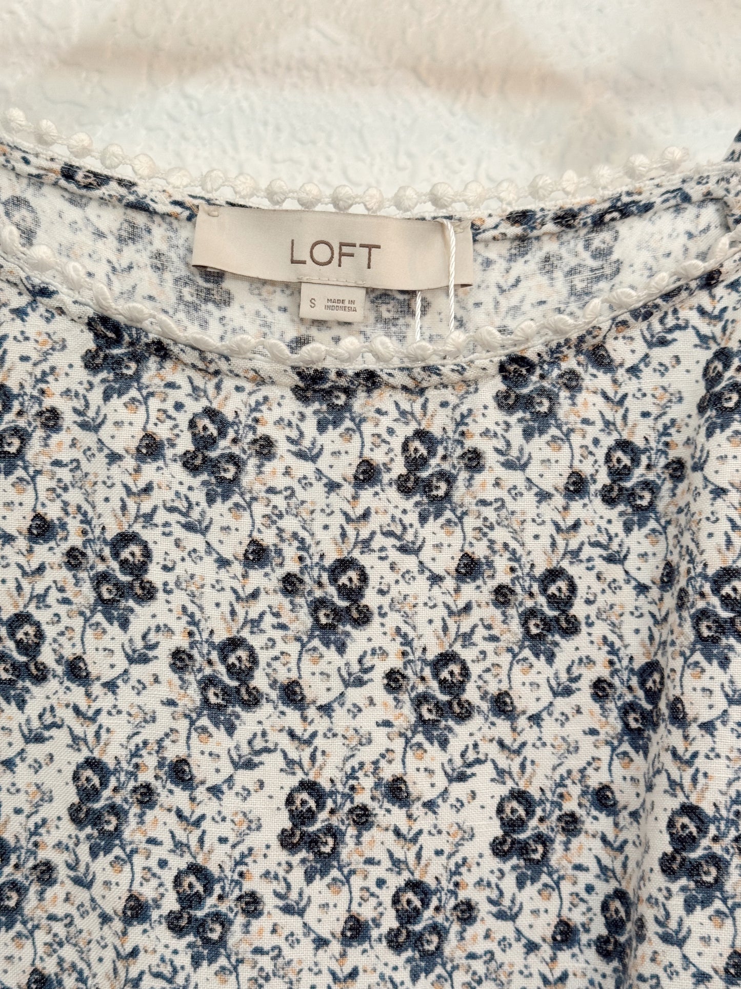 LOFT Navy Floral Print Sundress – Size S