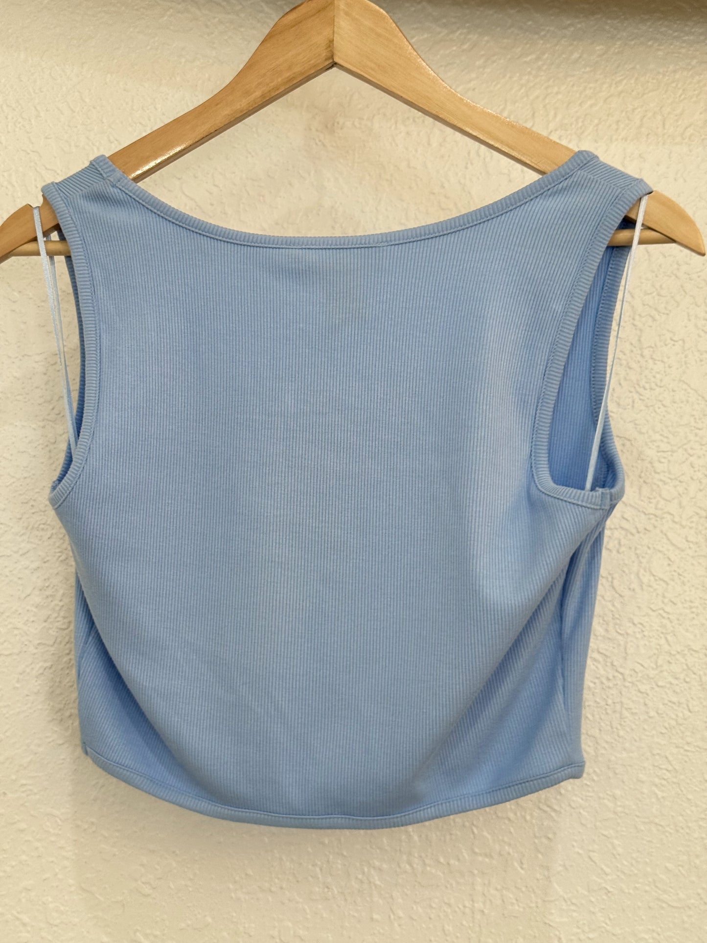 Happily Grey Sky Blue Ribbed Tank – Size M