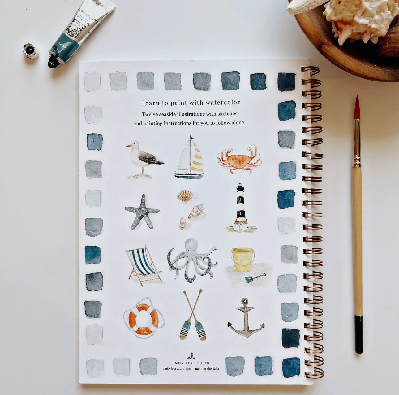 Seaside Watercolor Workbook by Emily Lex Studio