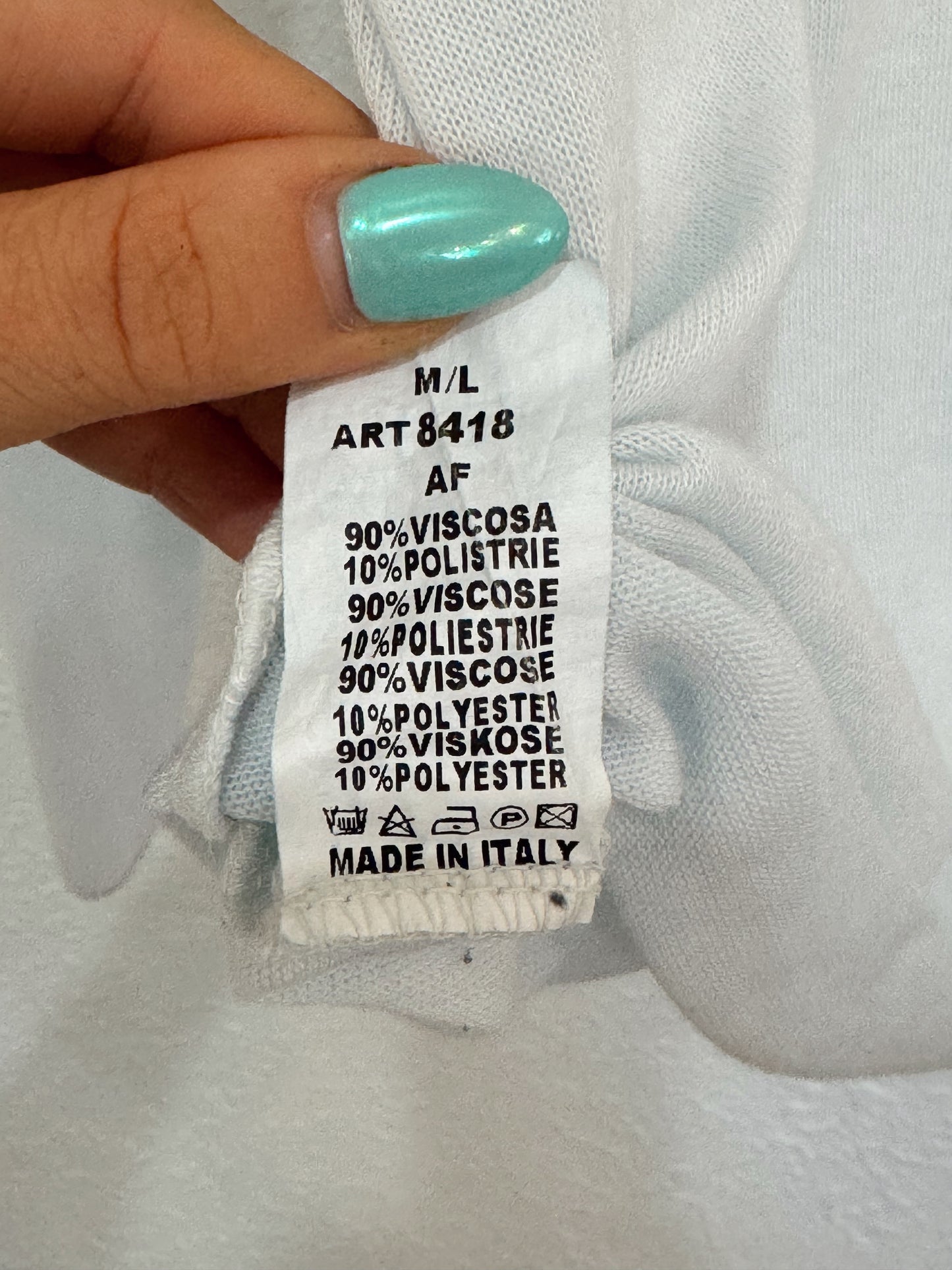 Made in Italy Sparkle Trim V-Neck Top – Size M/L