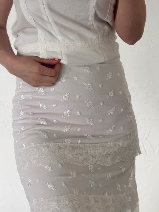 Sunlit Bloom Embroidered Skirt – Pre-Loved - SIZE SMALL