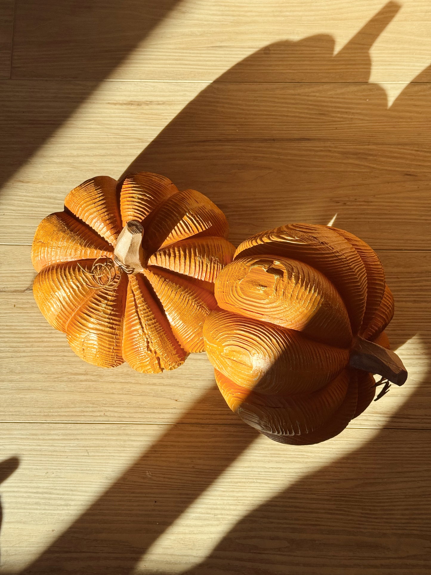 Ragon House 8” Faux Carved Wood Pumpkin