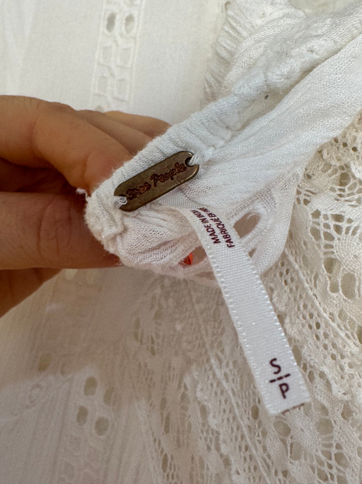 Free People Ivory Embroidered Boho Tunic – Size S