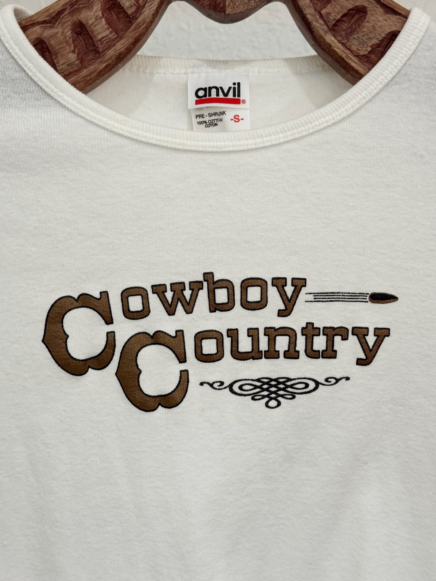 Cropped “Cowboy Country” Graphic Tee – Size Small