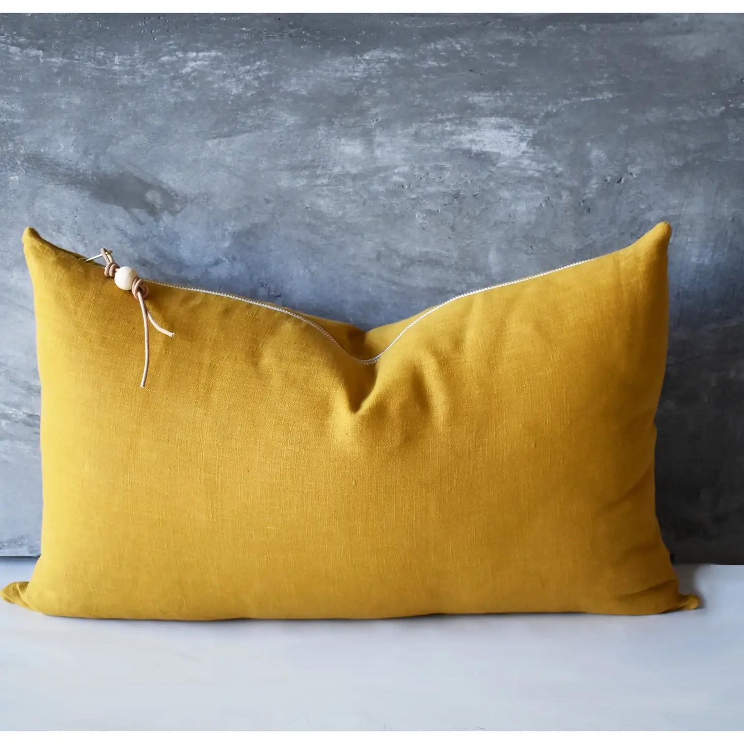 Celina Mancurti Mustard Washed Linen Pillow Cover 20x14