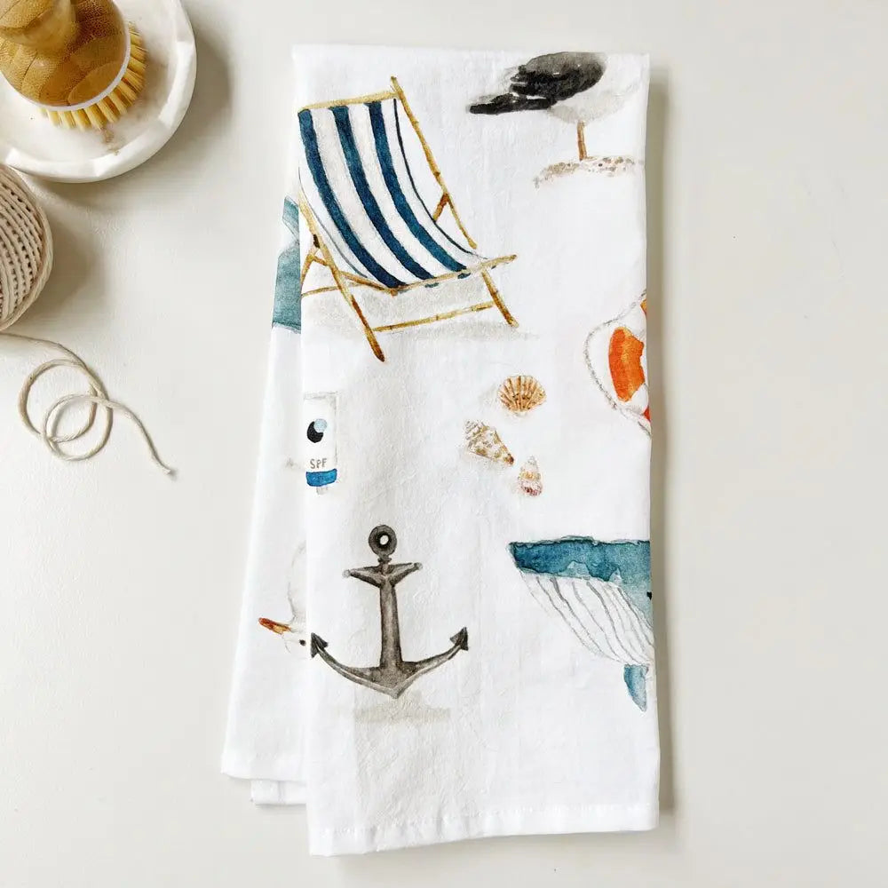 Seaside Tea Towel by Emily Lex