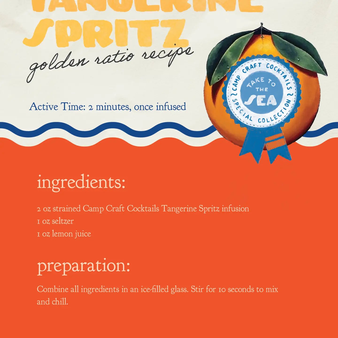 Camp Craft Cocktail Infusion 16 oz Tangerine Spritz