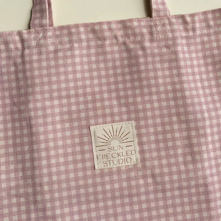 Strawberry Gingham Tote Bag