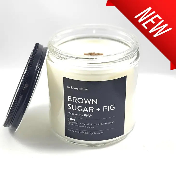 Brown Sugar + Fig Large Wood Wick Soy Candle