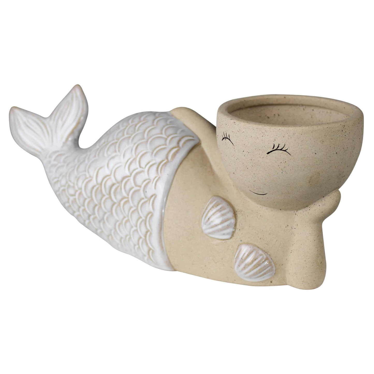 Laying Mermaid Cachepot, Ceramic