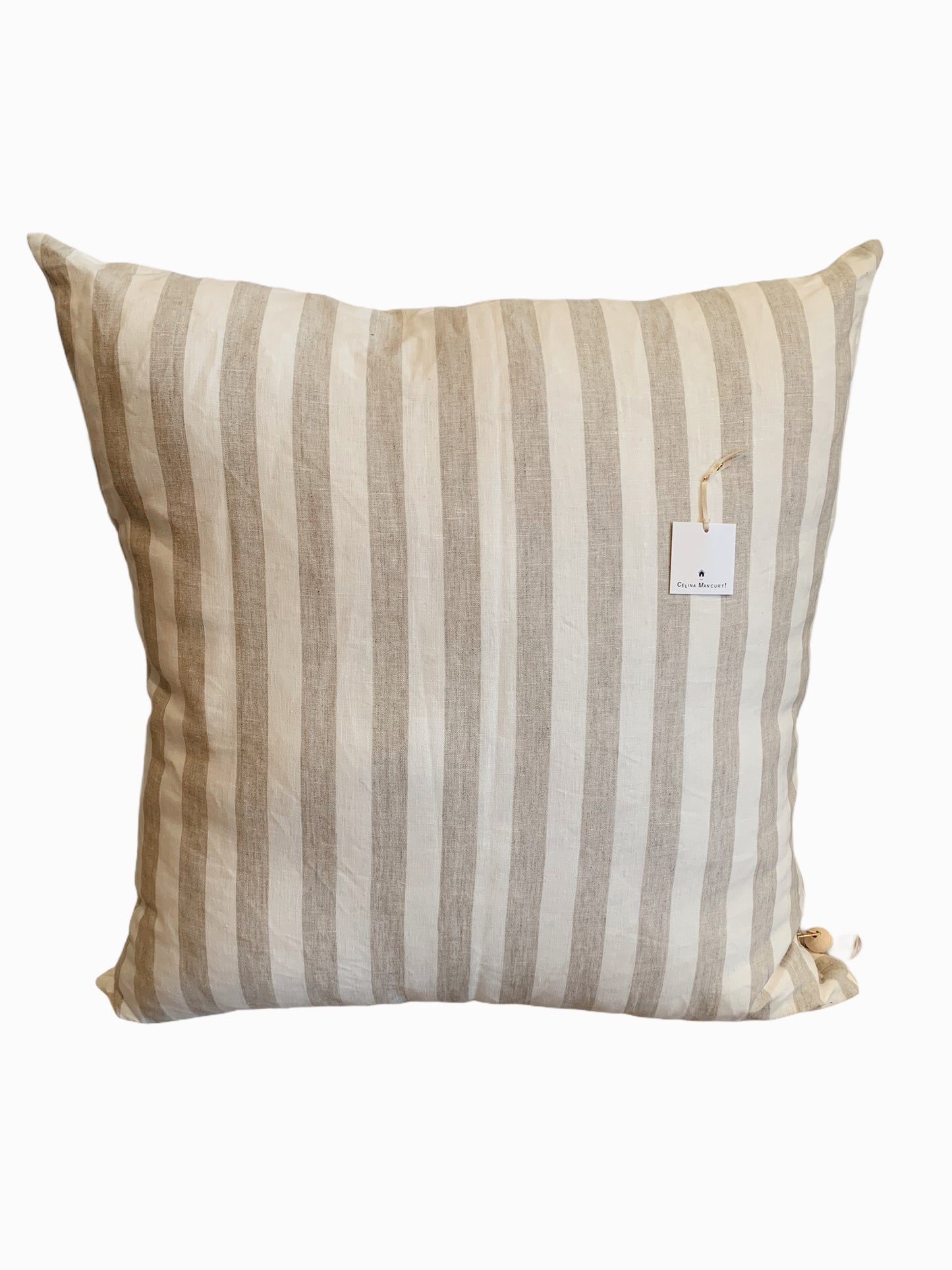 Oatmeal and Ivory Stripes Floor Pillow