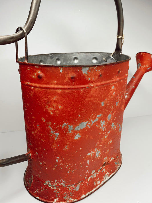 Red aged Watering Can