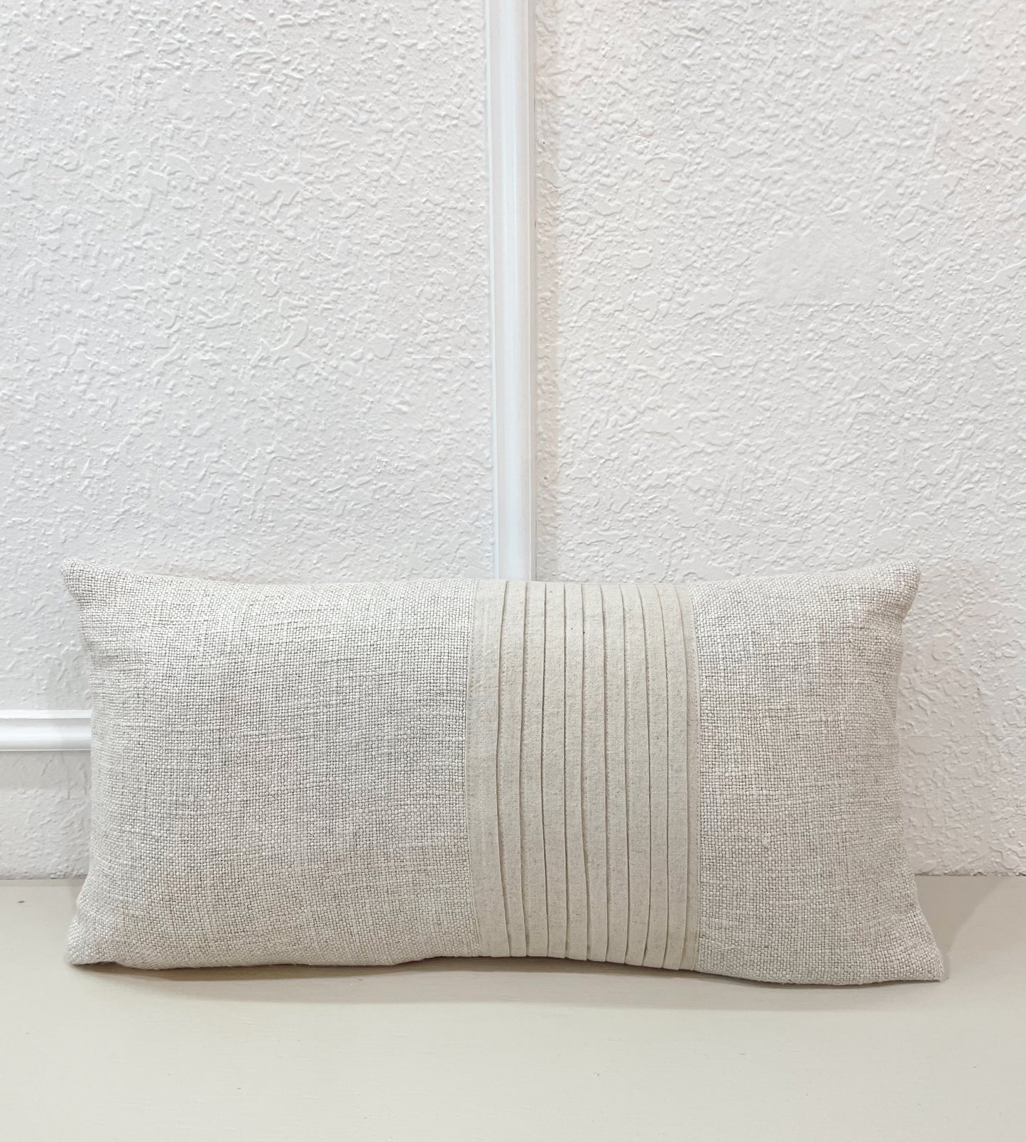 24" x 12" Linen Blend Pleated Lumbar Pillow