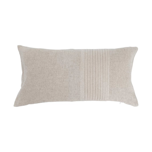 24" x 12" Linen Blend Pleated Lumbar Pillow